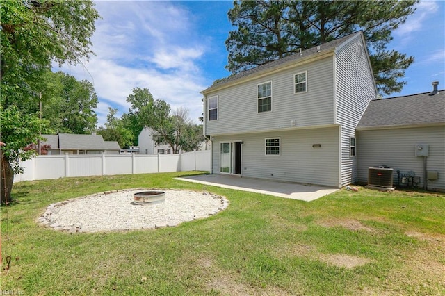 823 Jessie Cir, Newport News, VA 23608 - back of house with an outdoor fire pit, a patio, and cooling unit