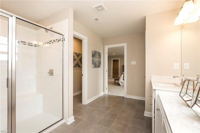 1115 Egret Ln, Suffolk, VA 23434 - full bathroom featuring a shower stall, vanity, baseboards, and tile patterned floors