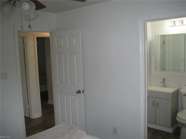 3213 Northgate Dr, Virginia Beach, VA 23452 - bedroom featuring a sink, dark wood-style floors, and ensuite bathroom