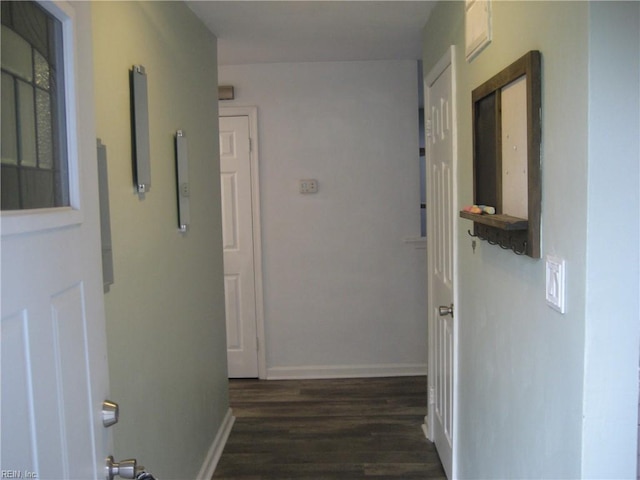 3213 Northgate Dr, Virginia Beach, VA 23452 - hall with dark wood-style flooring and baseboards
