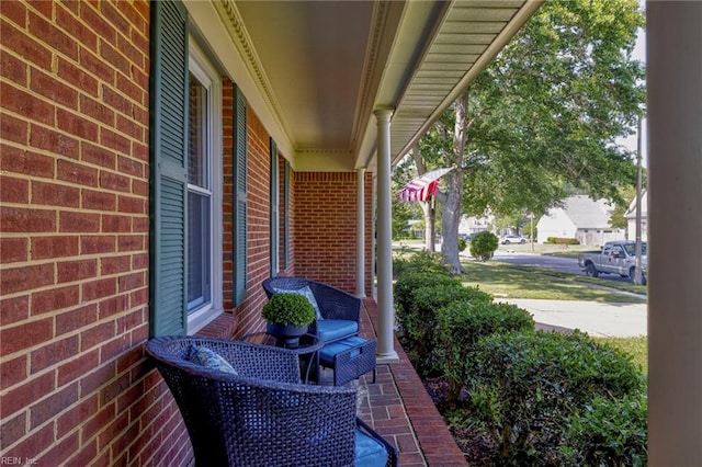 view of patio featuring covered porch