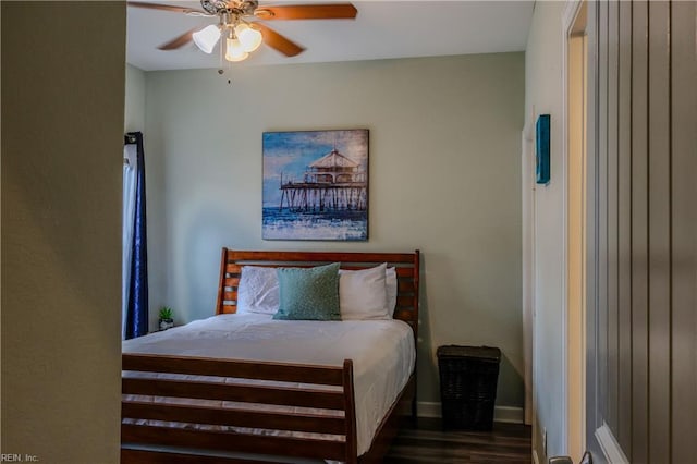 3216 Pretty Lake Ave Unit B, Norfolk, VA 23518 - bedroom with wood finished floors, baseboards, and a ceiling fan