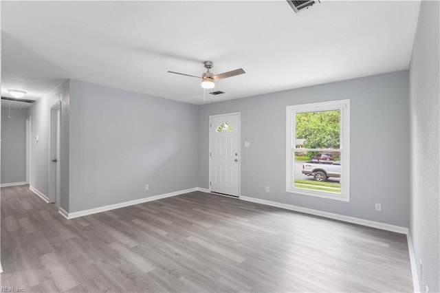 3105 Hillburn Dr, Chesapeake, VA 23323 - unfurnished room featuring attic access, wood finished floors, a ceiling fan, and baseboards