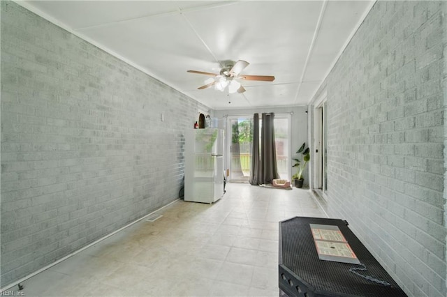 1237 Peachtree Dr, Suffolk, VA 23434 - hall with brick wall