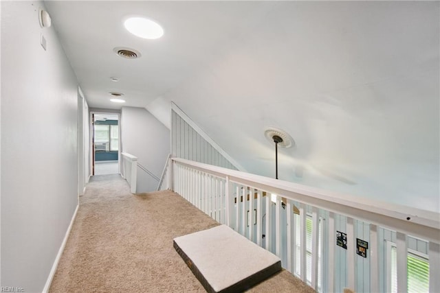 1237 Peachtree Dr, Suffolk, VA 23434 - hallway featuring carpet flooring, lofted ceiling, and baseboards