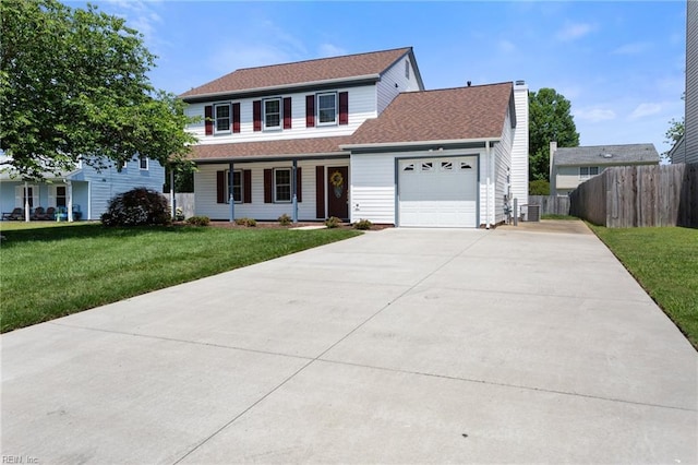 12 Critzos Ct, Hampton, VA 23669 - traditional-style house with a garage, driveway, covered porch, a chimney, and roof with shingles