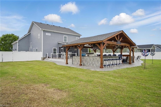 4030 Evan Cir, Suffolk, VA 23435 - back of property with a gazebo and an outdoor bar