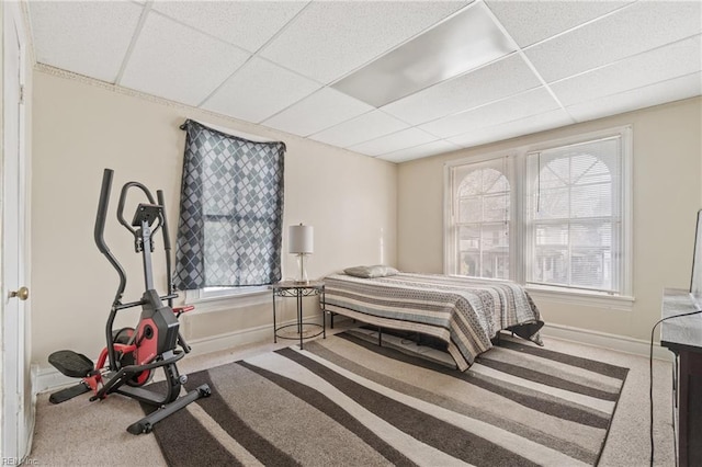 344 Maryland Ave, Portsmouth, VA 23707 - bedroom with carpet flooring, a drop ceiling, and baseboards