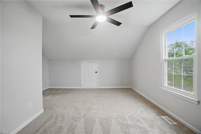 1600 Walsh Ct, Virginia Beach, VA 23454 - bonus room with carpet flooring, vaulted ceiling, a ceiling fan, and baseboards