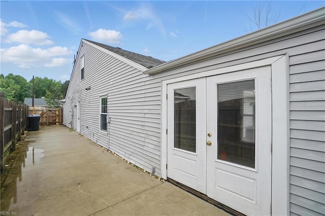 1600 Walsh Ct, Virginia Beach, VA 23454 - view of property exterior featuring french doors, fence, and a patio area