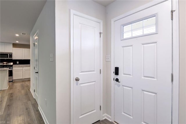 307 Lorraine Dr, Williamsburg, VA 23185 - entrance foyer with recessed lighting, light wood-style flooring, and baseboards