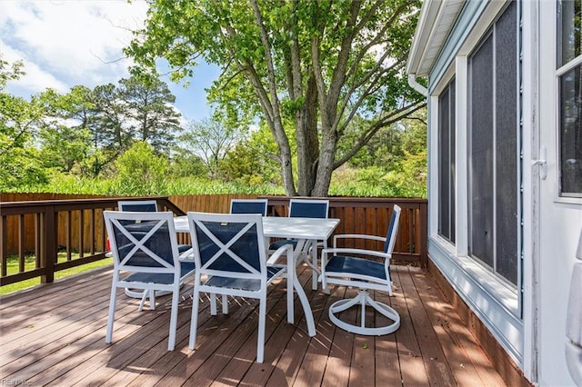 13 Dandy Point Rd, Hampton, VA 23664 - wooden terrace with outdoor dining area and fence