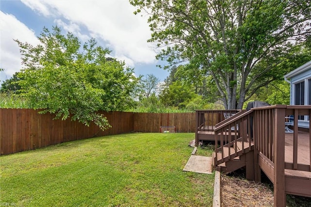13 Dandy Point Rd, Hampton, VA 23664 - view of yard featuring a wooden deck