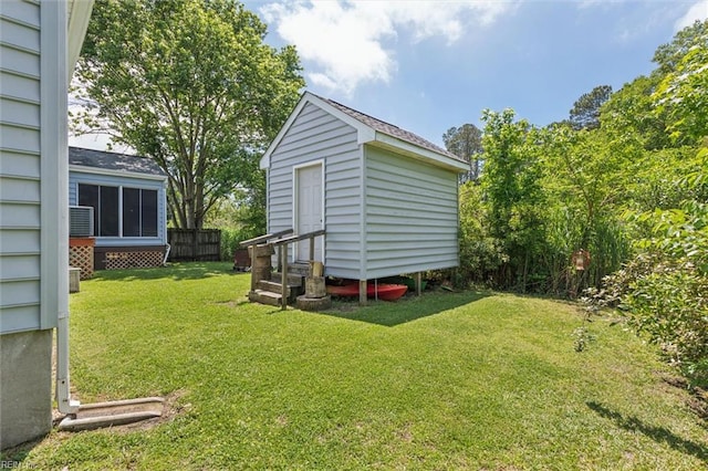 13 Dandy Point Rd, Hampton, VA 23664 - view of yard featuring an outbuilding and entry steps