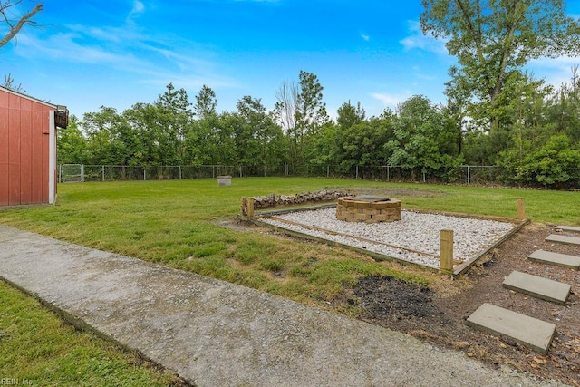 27195 Dogwood Bend Rd, Franklin, VA 23851 - view of yard with an outdoor fire pit