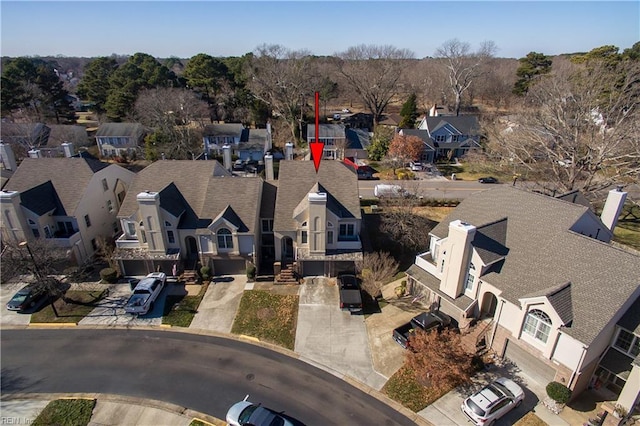 aerial view of residential area