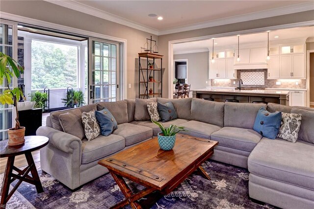 116 Formby, Williamsburg, VA 23188 - living area with recessed lighting and crown molding