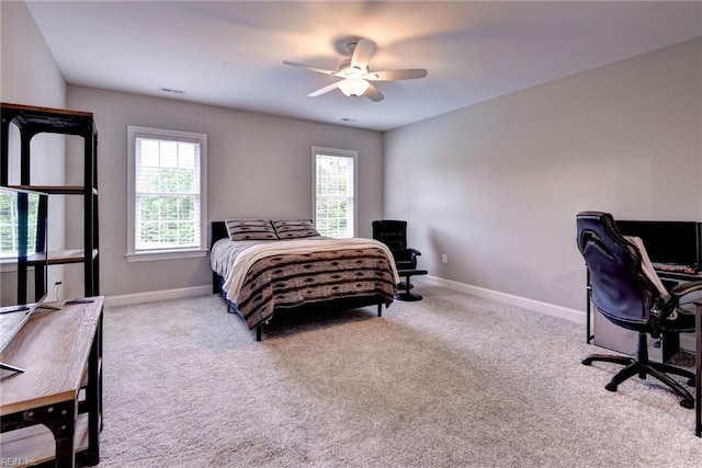 116 Formby, Williamsburg, VA 23188 - carpeted bedroom featuring baseboards, a desk, and a ceiling fan