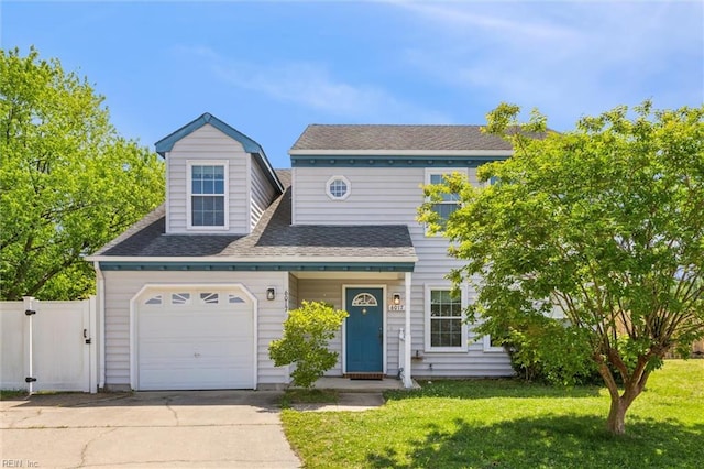6017 Glen View Dr, Virginia Beach, VA 23464 - view of front facade with driveway, roof with shingles, and a gate