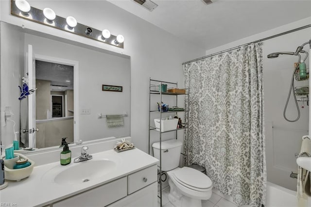 2537 Springhaven Dr, Virginia Beach, VA 23456 - full bathroom featuring tile patterned flooring, toilet, vanity, and shower / bath combo