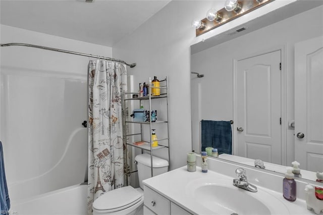 2537 Springhaven Dr, Virginia Beach, VA 23456 - full bathroom featuring toilet, vanity, and shower / bathtub combination with curtain