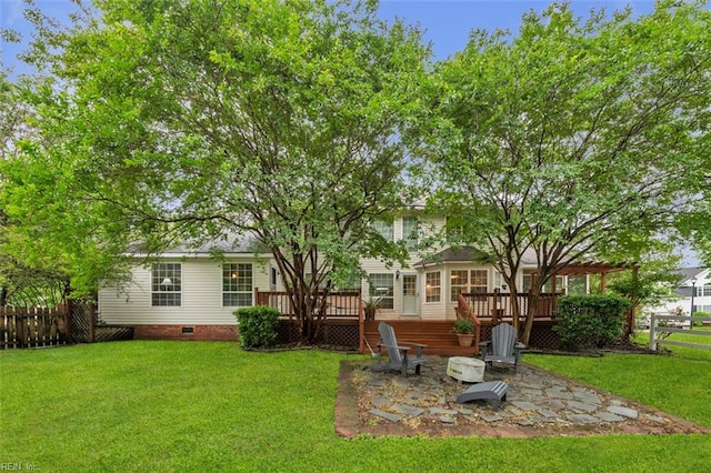 2537 Springhaven Dr, Virginia Beach, VA 23456 - back of house featuring a patio, a wooden deck, and crawl space