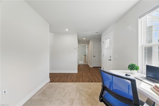6729 Nolan Run, Gloucester, VA 23061 - office with carpet floors, baseboards, and recessed lighting