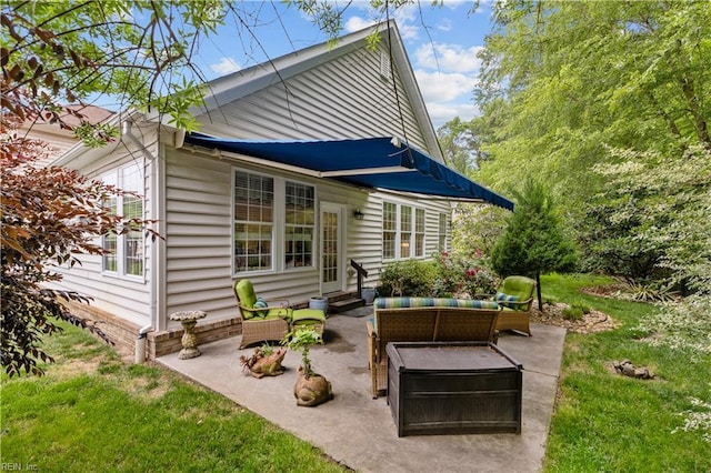 2968 Elegance Ln, Virginia Beach, VA 23456 - back of house with outdoor lounge area, a patio area, entry steps, and a lawn