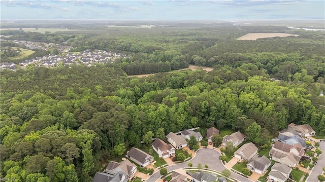 2968 Elegance Ln, Virginia Beach, VA 23456 - aerial view of property and surrounding area with a heavily wooded area and nearby suburban area