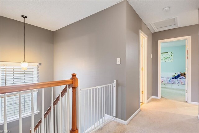 5049 Kelso St, Suffolk, VA 23435 - corridor with carpet flooring, an upstairs landing, baseboards, and plenty of natural light