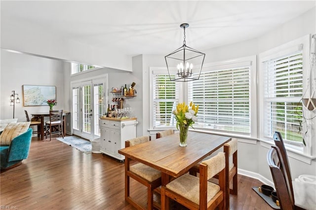 527 Lakeshead Dr, Williamsburg, VA 23185 - dining space featuring a chandelier and hardwood / wood-style floors