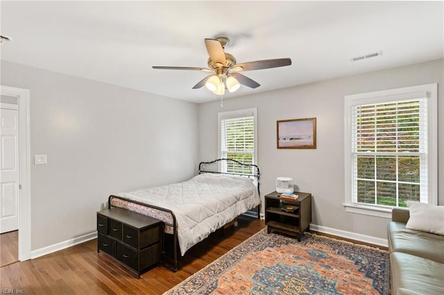 527 Lakeshead Dr, Williamsburg, VA 23185 - bedroom with wood finished floors, baseboards, and ceiling fan