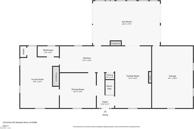 122 Archer Rd, Newport News, VA 23606 - home floor plan