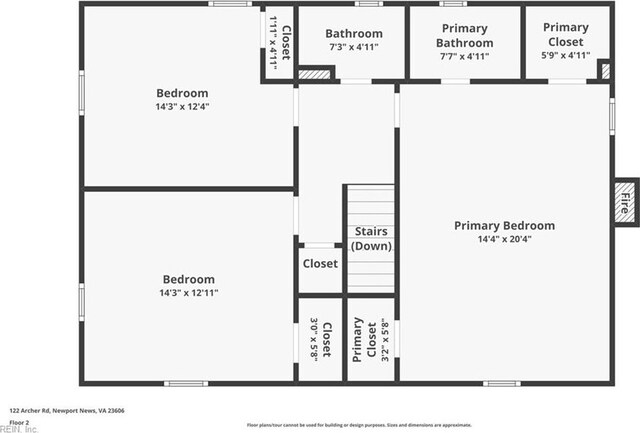 122 Archer Rd, Newport News, VA 23606 - property floor plan