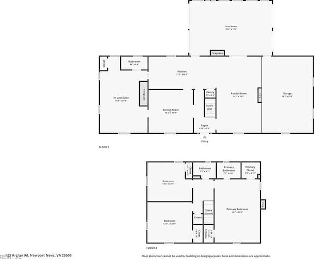 122 Archer Rd, Newport News, VA 23606 - room layout
