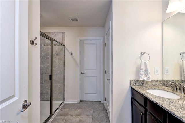 20 Pickins Dr, Poquoson, VA 23662 - full bathroom featuring a stall shower, vanity, and baseboards