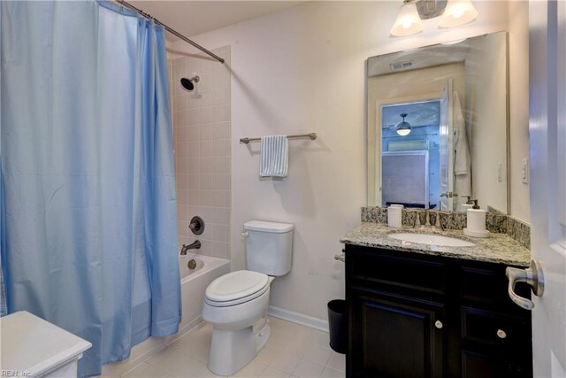 20 Pickins Dr, Poquoson, VA 23662 - full bathroom featuring tile patterned floors, toilet, shower / bath combo, vanity, and baseboards