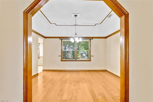 810 Erskine St, Hampton, VA 23666 - unfurnished dining area featuring light wood-style floors, a chandelier, and baseboards