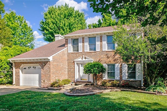 810 Erskine St, Hampton, VA 23666 - view of front of property featuring brick siding, an attached garage, a front lawn, and driveway