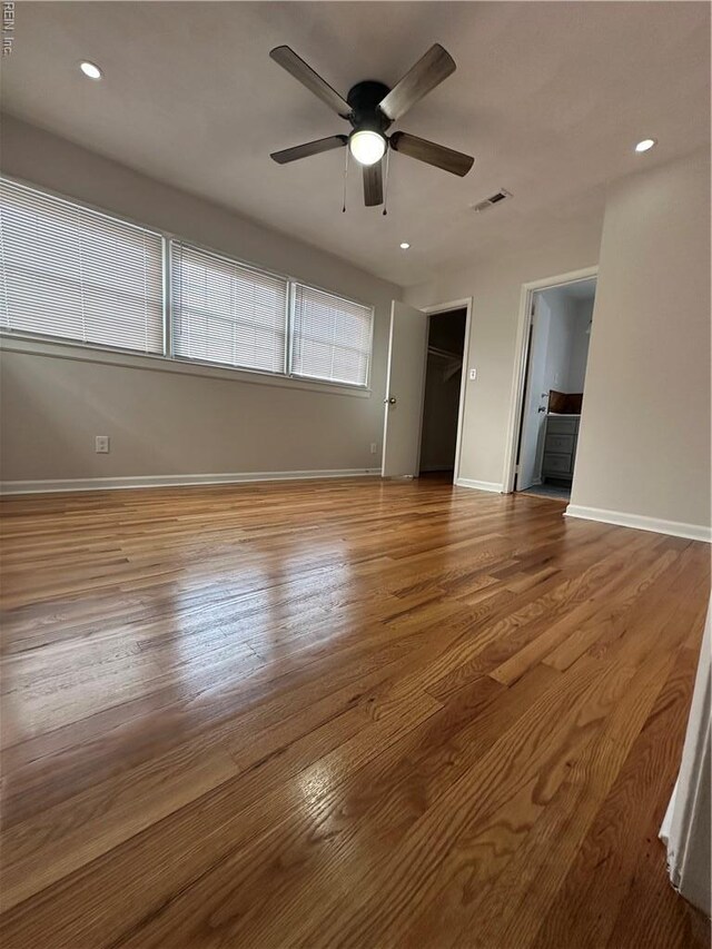 2800 Candlewood Cir, Chesapeake, VA 23324 - spare room featuring a ceiling fan, baseboards, wood finished floors, and recessed lighting