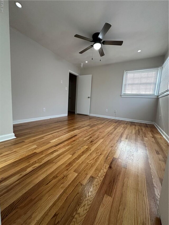 2800 Candlewood Cir, Chesapeake, VA 23324 - unfurnished room with wood finished floors, a ceiling fan, baseboards, and recessed lighting