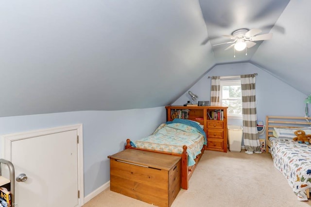 8140 Kenwood Dr, Norfolk, VA 23518 - carpeted bedroom with lofted ceiling and a ceiling fan