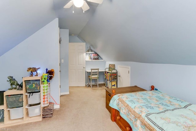 8140 Kenwood Dr, Norfolk, VA 23518 - bedroom with carpet floors, lofted ceiling, ceiling fan, and baseboards