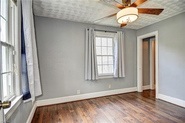 3582 Tennessee Ave, Norfolk, VA 23502 - unfurnished room with a ceiling fan, baseboards, and wood finished floors