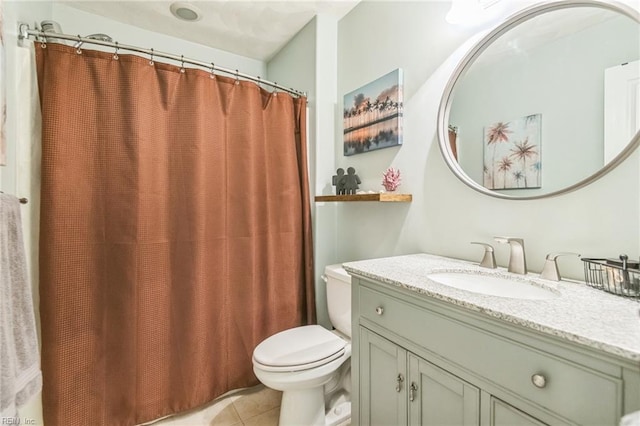 107 Hamilton Ct, Suffolk, VA 23435 - full bathroom with toilet, vanity, tile patterned flooring, and a shower with shower curtain
