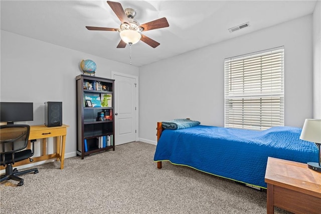 3925 Grand Isle Dr, Chesapeake, VA 23323 - bedroom with carpet flooring, ceiling fan, baseboards, and a desk