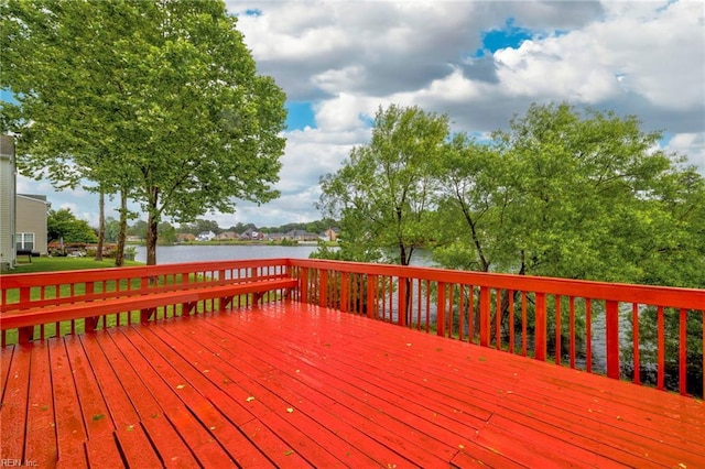3925 Grand Isle Dr, Chesapeake, VA 23323 - wooden deck with a water view
