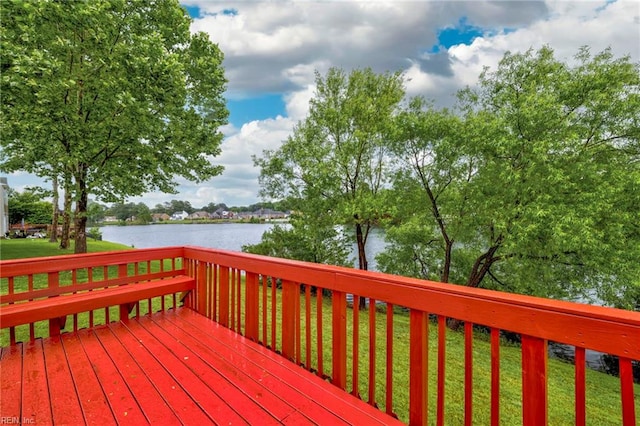 3925 Grand Isle Dr, Chesapeake, VA 23323 - deck featuring a water view and a yard