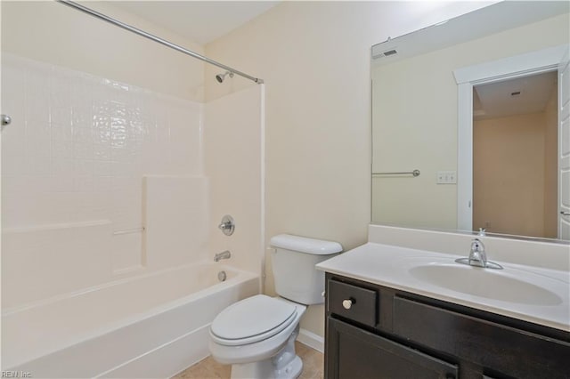 1278 Little Bay Ave Unit B, Norfolk, VA 23503 - bathroom featuring toilet, vanity, tub / shower combination, and tile patterned floors