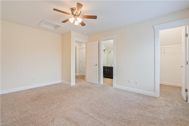 1278 Little Bay Ave Unit B, Norfolk, VA 23503 - unfurnished bedroom with a spacious closet, attic access, and light carpet